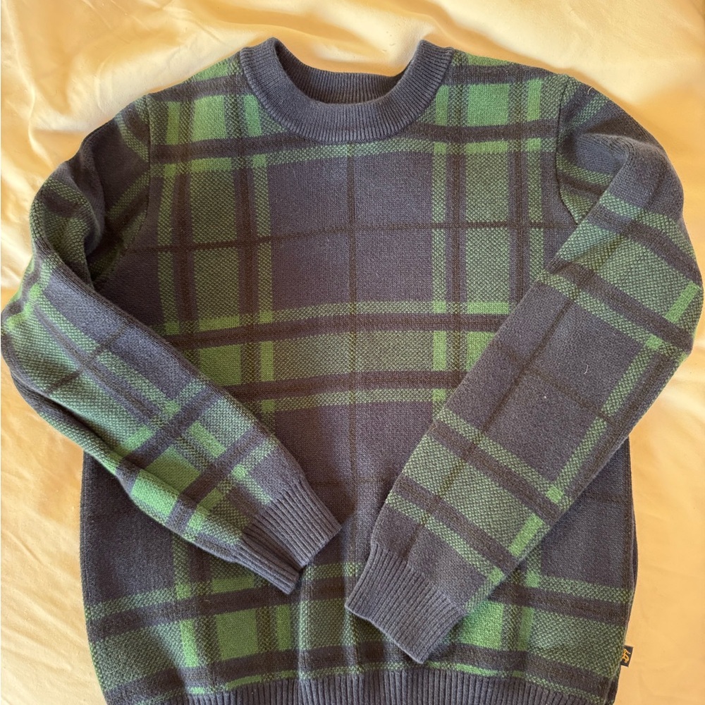Boys Cotton Jacquard Black Watch Sweater